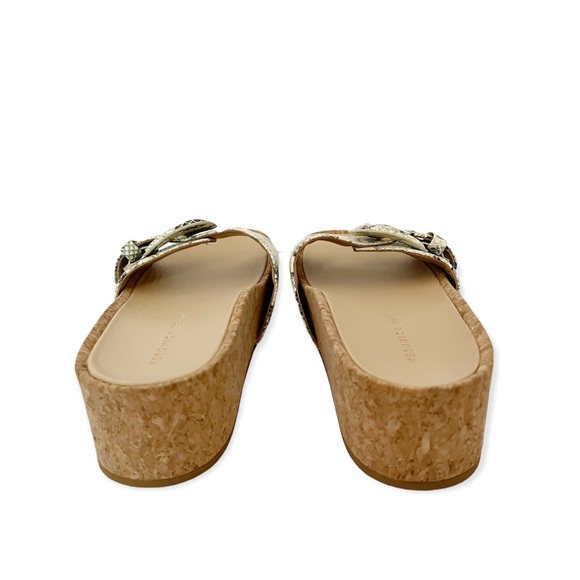 Veronica Beard Dixie Snake Print Buckle Slide Sandals - Picture 4 of 4